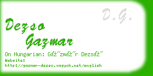 dezso gazmar business card